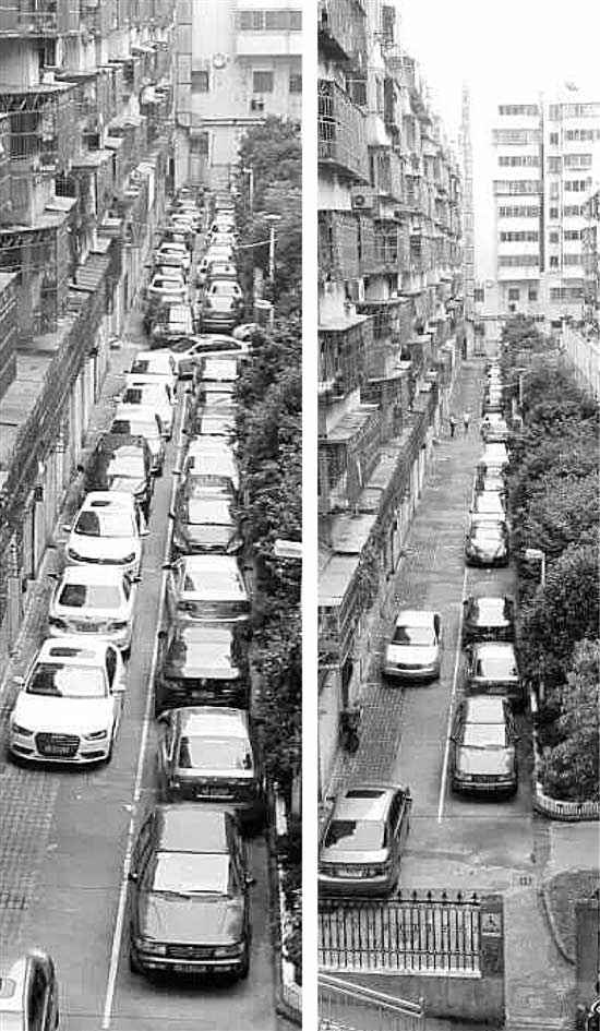 停车最默契的小区：80个车位停120辆车(图)