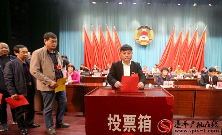 图为:参加政协第九届遂平县委员会政协常委投票。摄影:建明 冠红