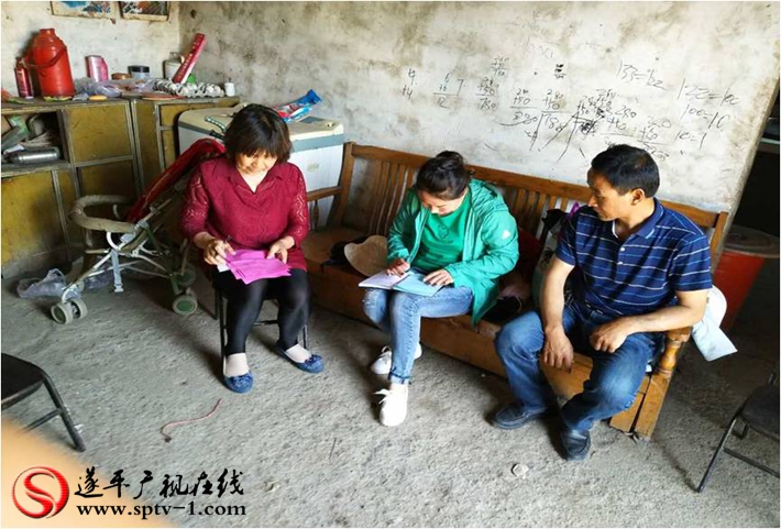 图为:镇村干部、帮扶队员进村入户,调查走访。