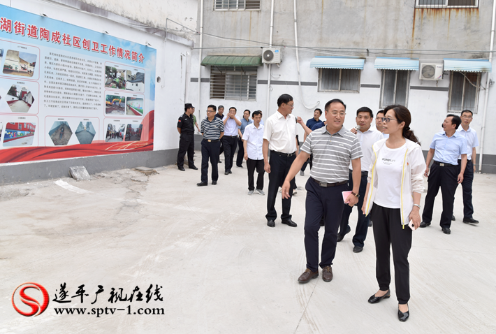 上图:观摩人员在莲花湖街道陶成社区民俗一条街实地察看。